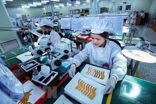 Workers produce printed circuit boards at a factory of the Korean-invested Synopex Vina2 Co. Ltd in the Yên Phong Industrial Park, Bắc Ninh province. VNA/VNS Photo