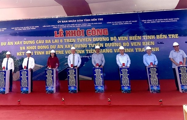 Work starts on $100-million inter-provincial coastal road in Mekong Delta